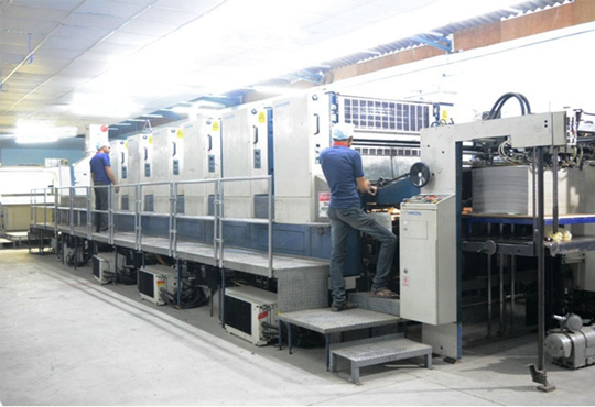 Offset printing machine with Met Pet &  UV- Printing -Feed view